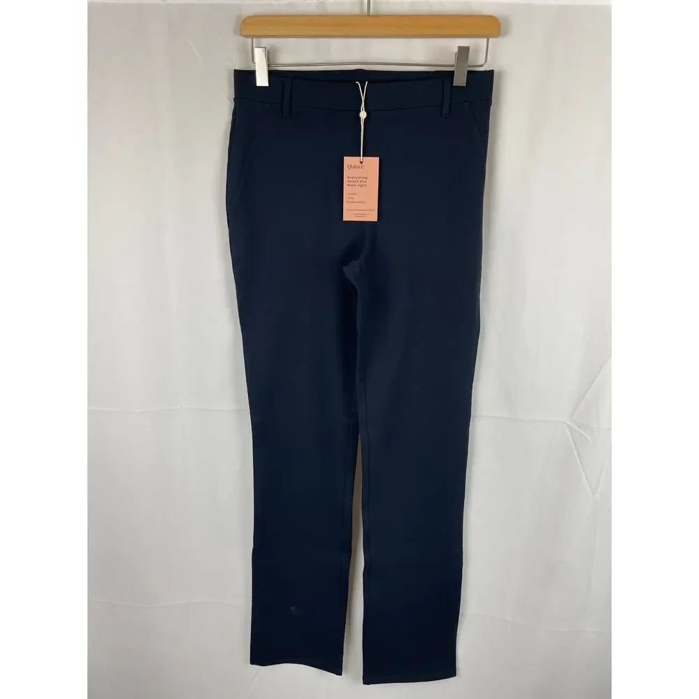 Quince Women's Ultra-Stretch Ponte Straight Leg Pant 30" Inseam Navy Blue Size S - Picture 1 of 9